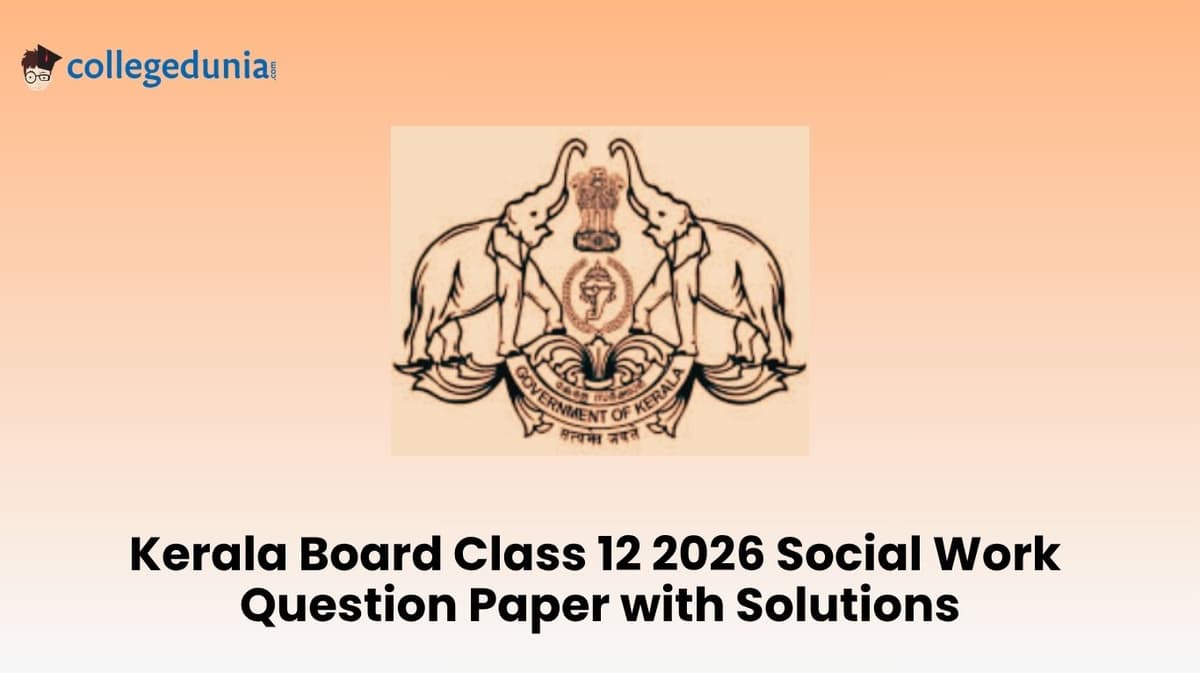 Kerala Board Class 12 2026 Social Work Question Paper with Solution PDF
