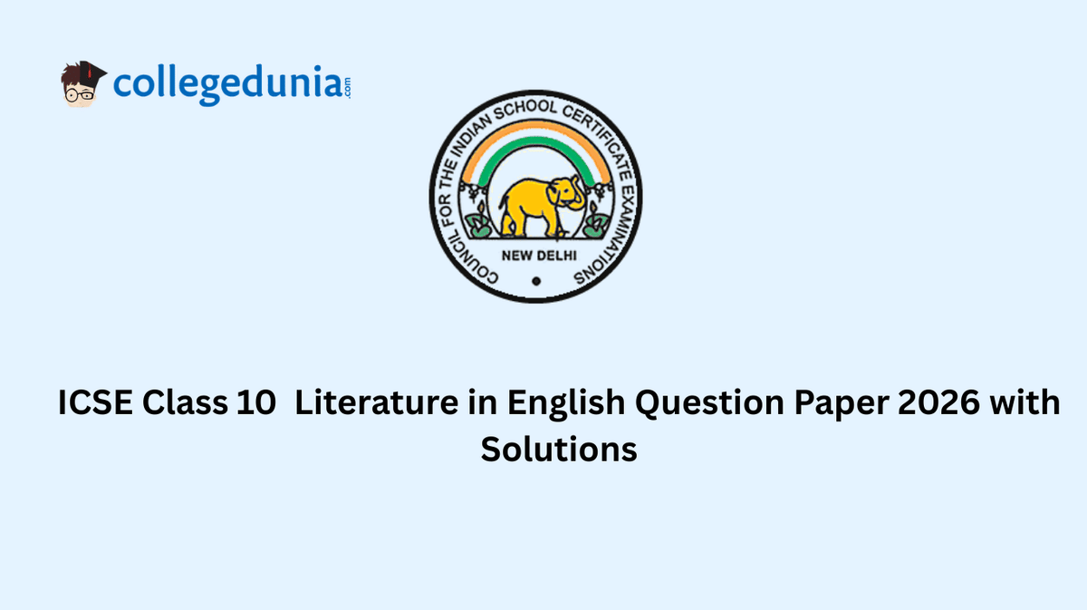 ICSE Board Class 10 Literature in English 2026 Question Paper with ...