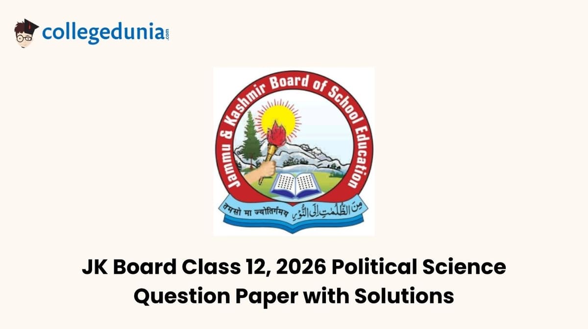 JK Board 2026 Class 12 Political Science Question Paper with Solution