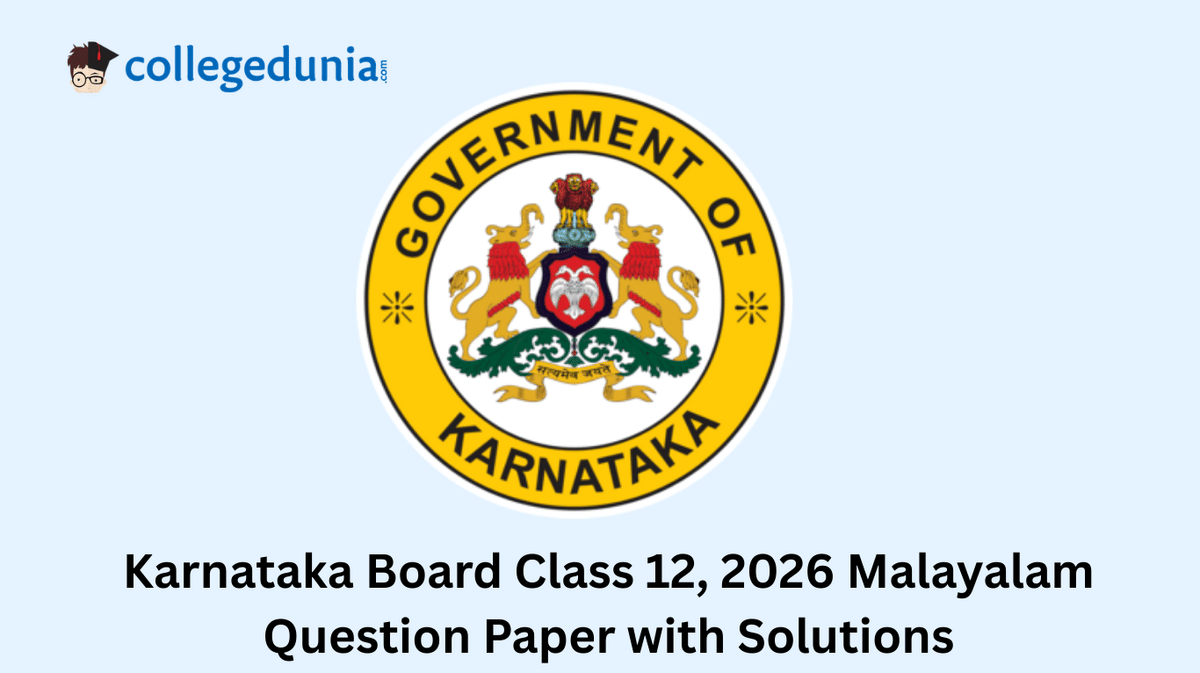 Karnataka Board Class 12, 2026 Malayalam Question Paper with Solution