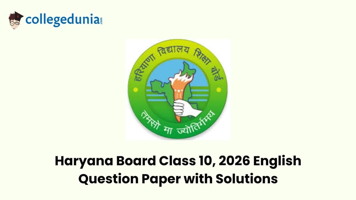 Haryana Board Class 10, 2026 English Question Paper with Solution