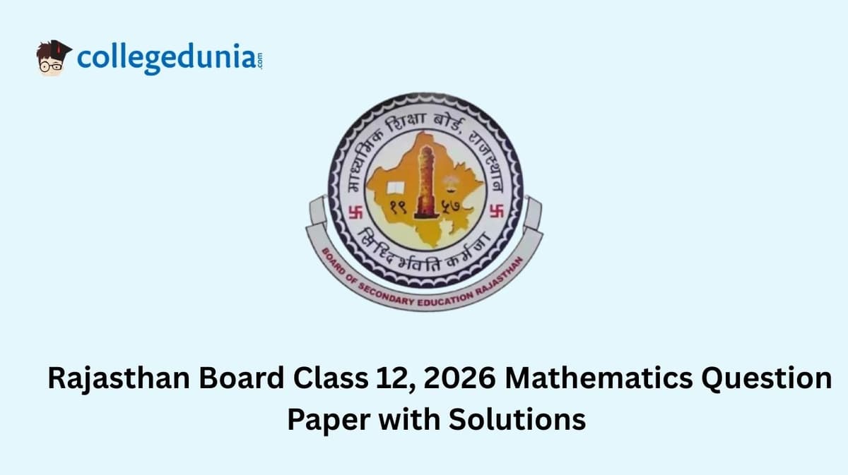 Rajasthan Board Class 12, 2026 Mathematics Question Paper with Solution