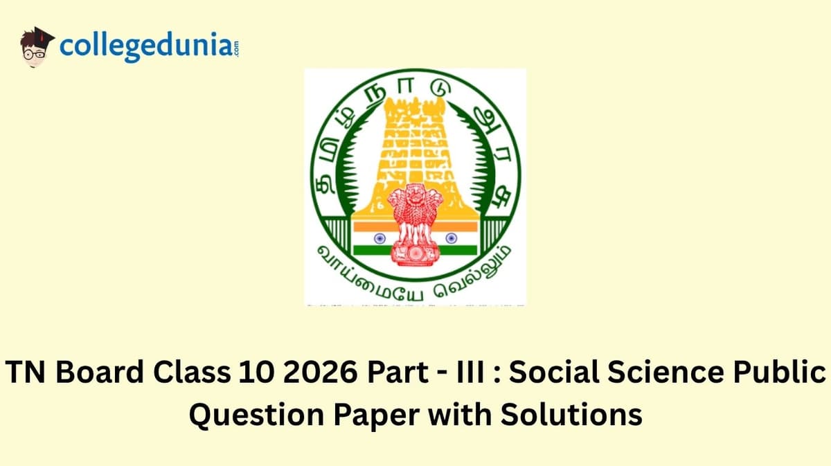 TN Board Class 10th Social Science Public Question Paper 2026 with Solution PDF