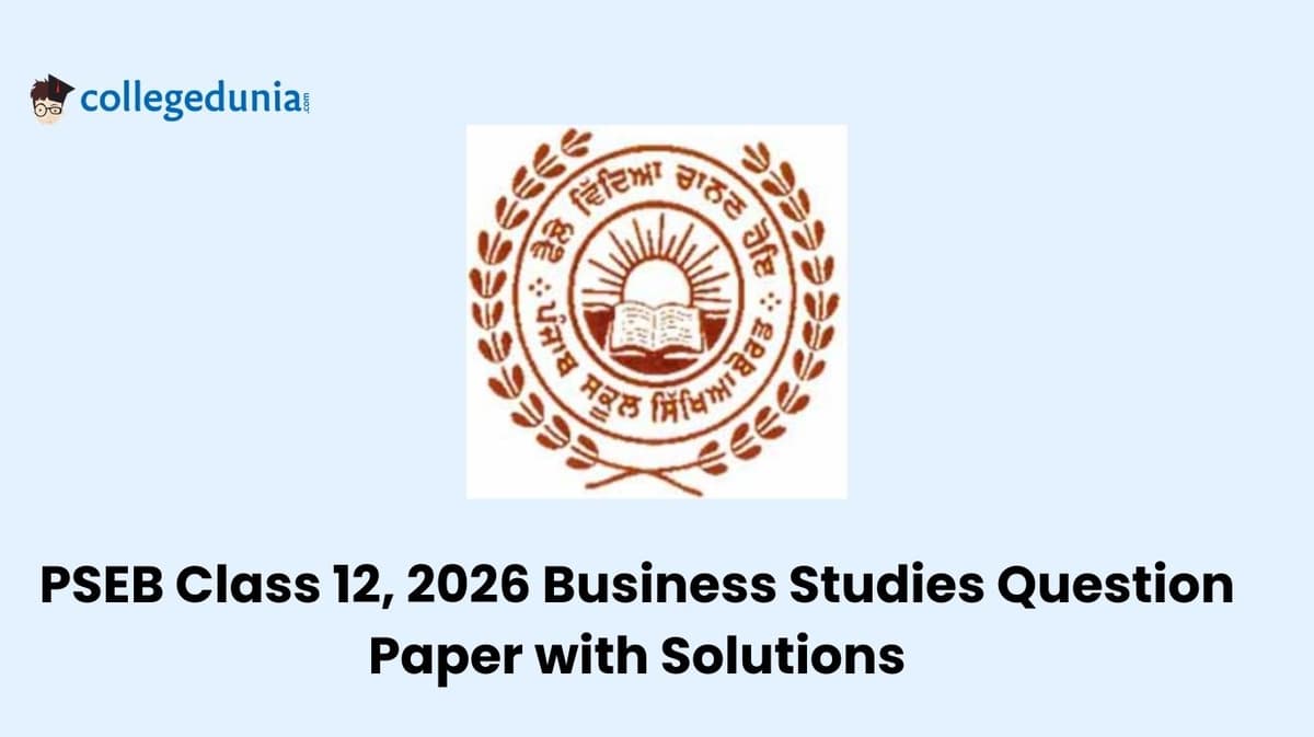 Punjab Board Class 12, 2026 Business Studies Question Paper with Solution