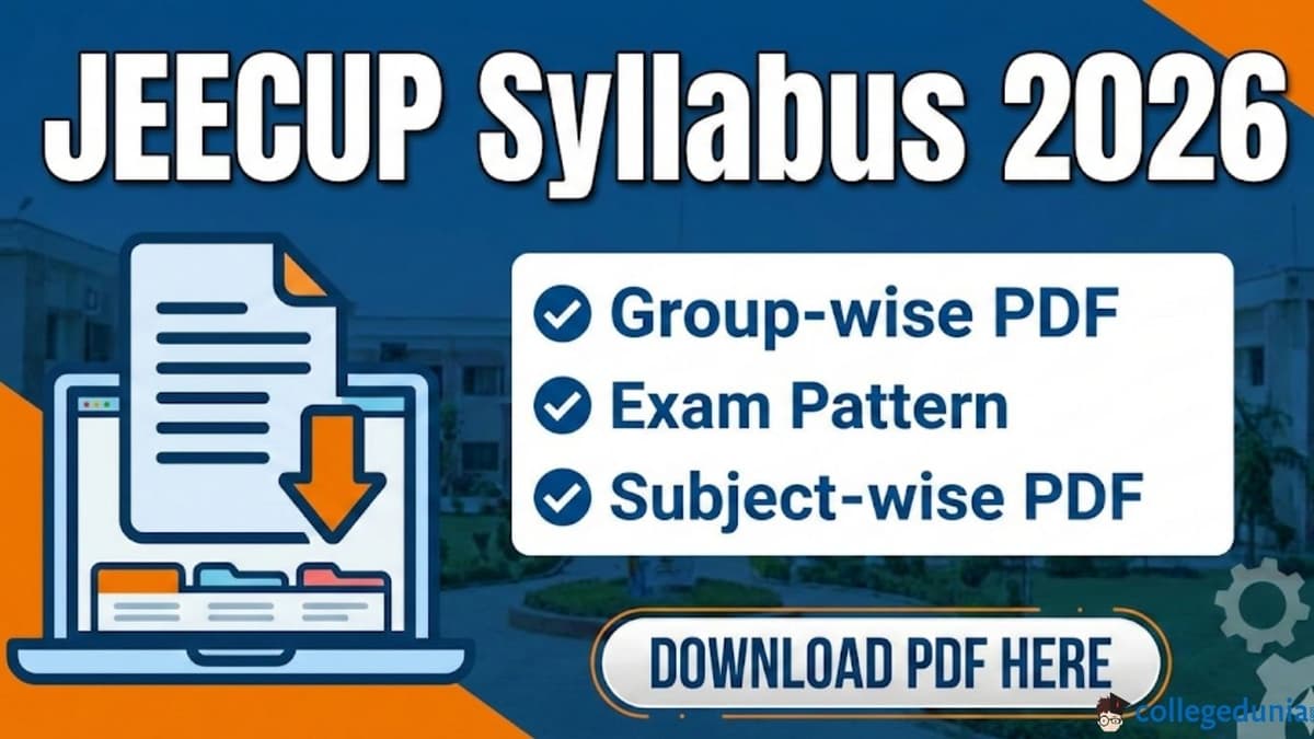 JEECUP Syllabus 2026: Download Group-wise PDF, Exam Pattern, and Subject-wise PDF here