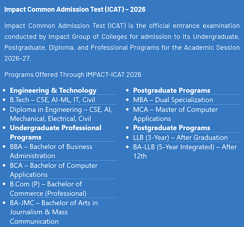 Impact College Patna ICAT