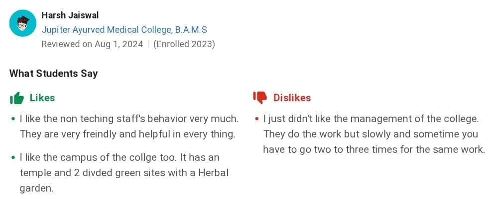 JAMC Nagpur Student Review