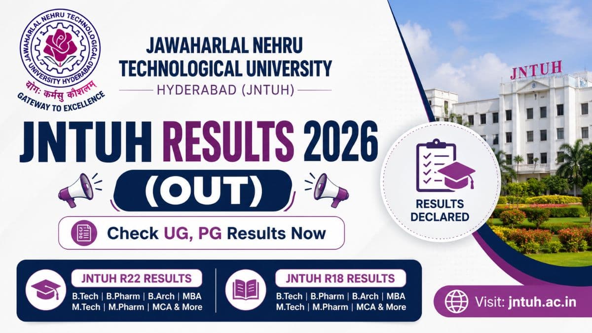 JNTUH Result 2026 (Out) @jntuh.ac.in: Check UG, PG Result