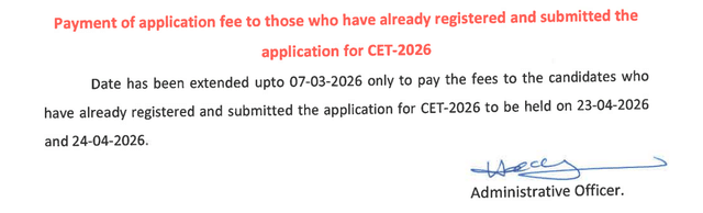 KCET fee extended
