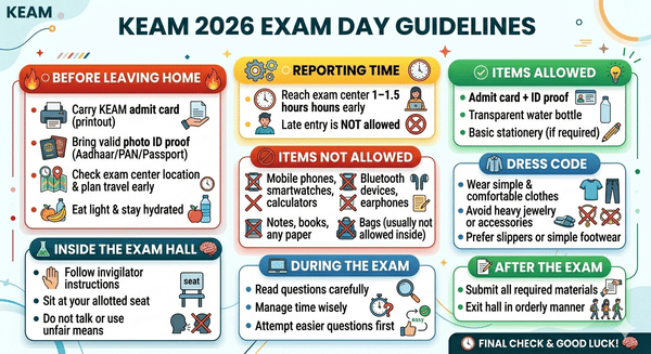 KEAM 2026 Exam day guildelines