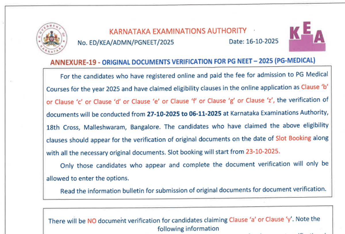 Karnataka NEET Counselling