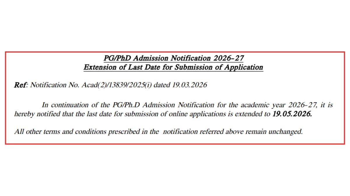 KUFOS PG/PhD Admissions 2026 Deadline Extended