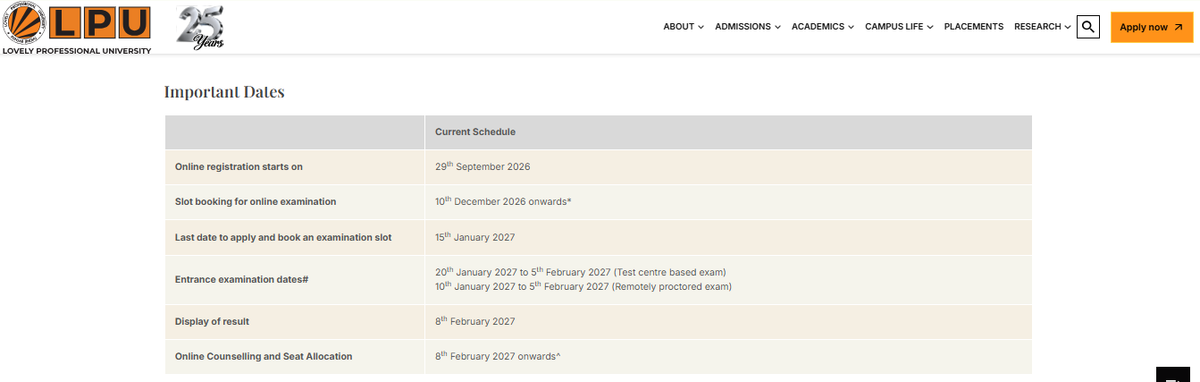 LPUNEST Dates