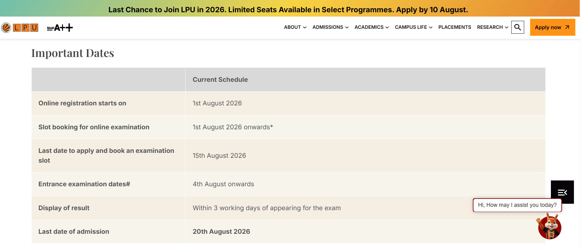 LPUNEST 2026 BTech 
