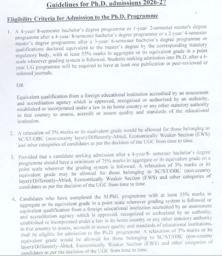 LU phd eligibility snip from official PDF