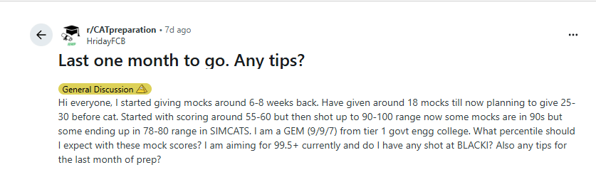 Ace your CAT 2025 exam with our expert-curated last month preparation strategy. Get section-wise tips for VARC, DILR, and Quant, time management tricks, mock test strategy, and high-scoring revision plan to maximize your CAT percentile in the final month.  High-Search-Volume SEO Keywords: