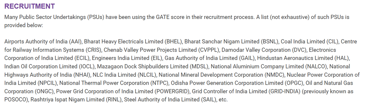 List of PSUs recruiting through GATE 2026