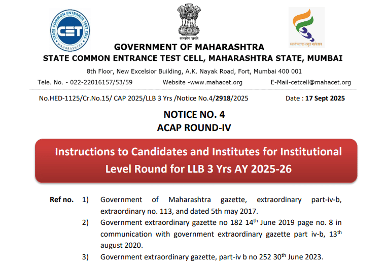 Maharashtra CET Law 2025 Important Dates