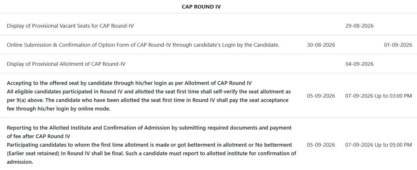 MAH DSE CAP 2026 Round 4 Important Dates