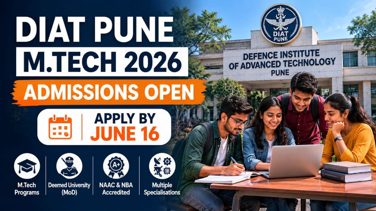 DIAT Pune M.Tech 2026 Admissions Open Now 