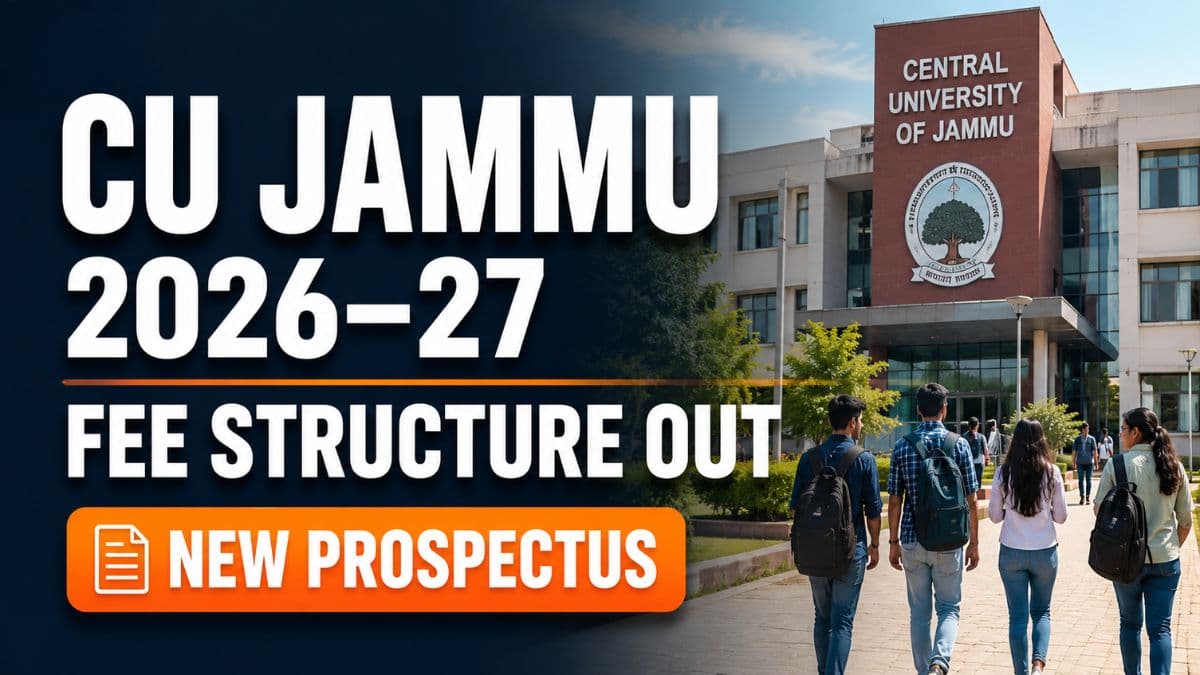 CU Jammu UG and PG Fee Structure 2026 Released via Prospectus