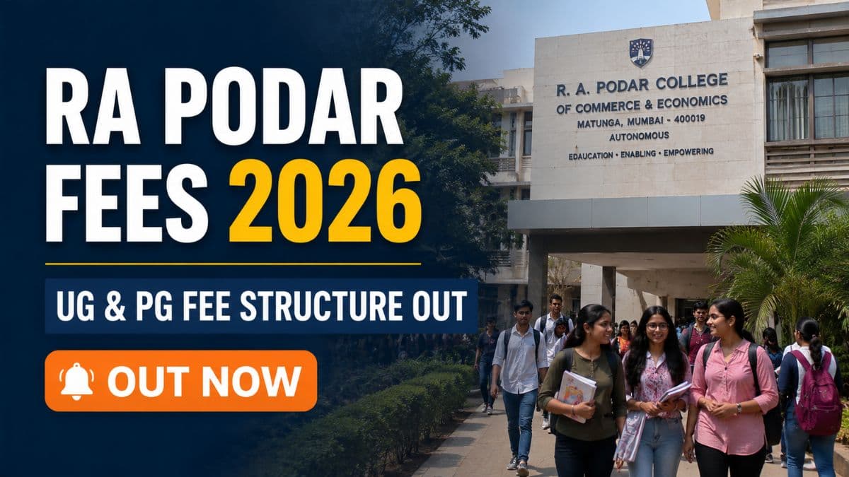 RA Podar College Fee Structure 2026 27 Out