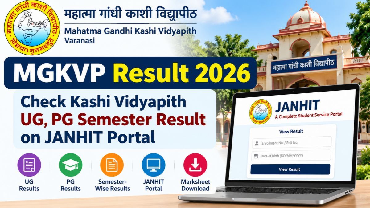 MGKVP Result 2026: Check Kashi Vidyapith UG, PG Semester Result on JANHIT Portal