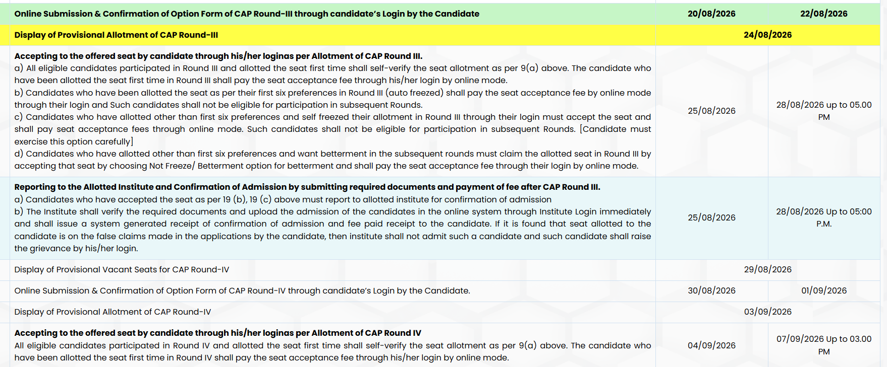 MHT CET CAP 2026 Round 3 Option Form