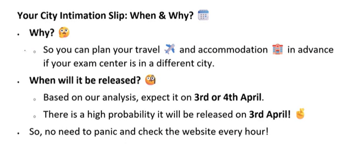 MHT CET City Intimation Slip