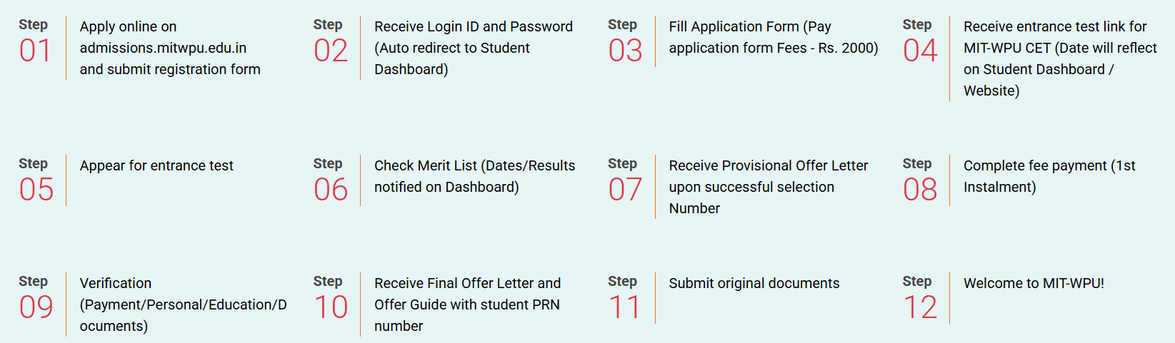 MITWPU Application Process 2026