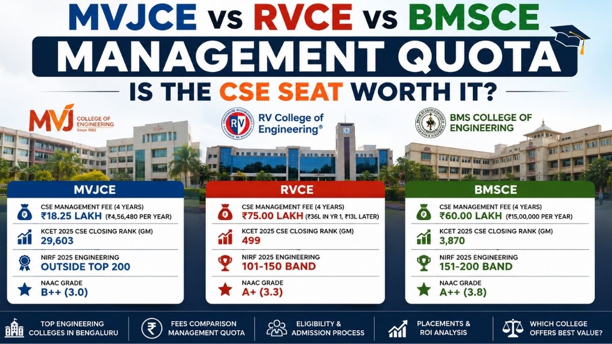 MVJCE vs RVCE vs BMSCE Management Quota: Is the CSE Seat Worth It?