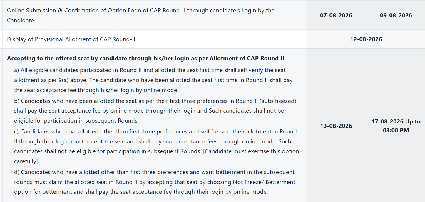 MAH MBA CET CAP 2026&nbsp;Round 2 