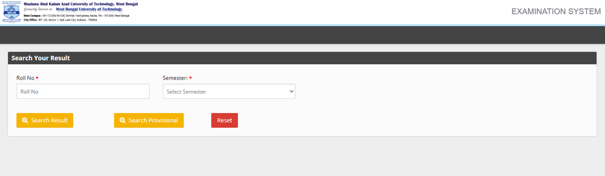 MAKAUT result portal 