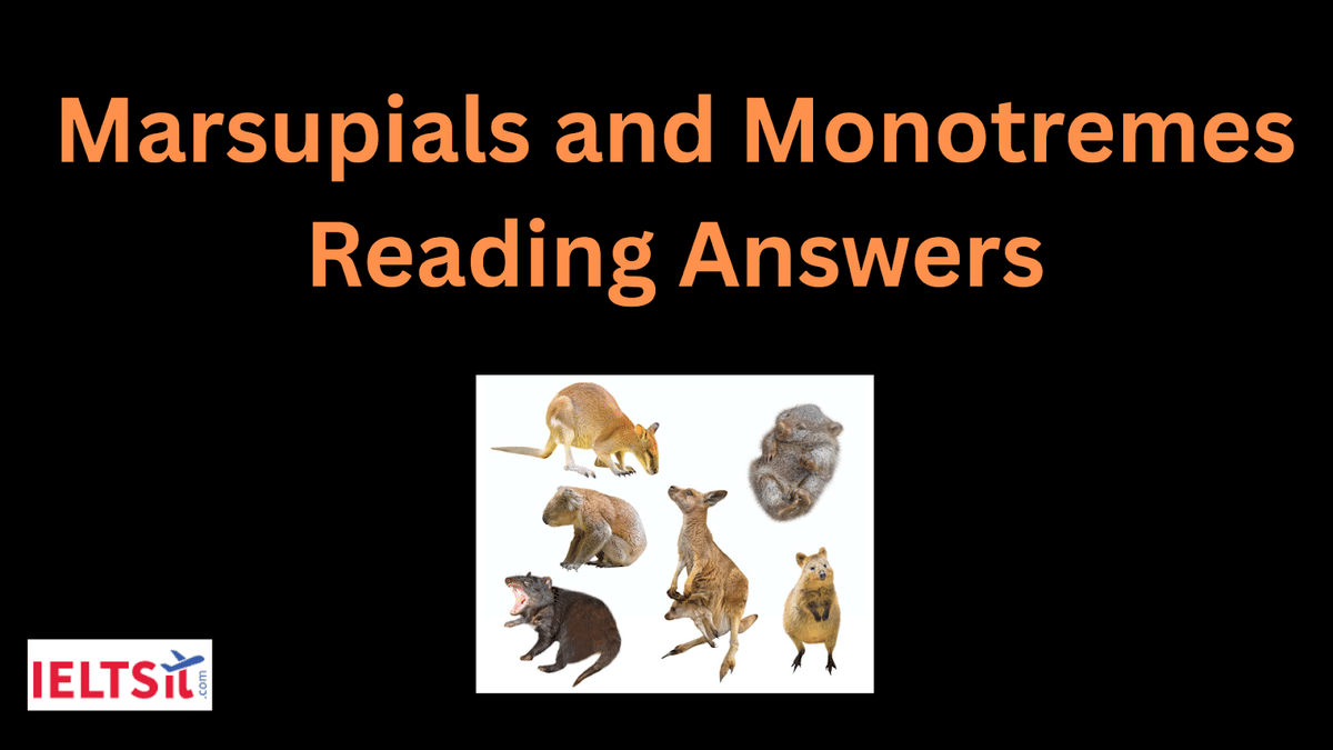 Marsupials and Monotremes Reading Answers