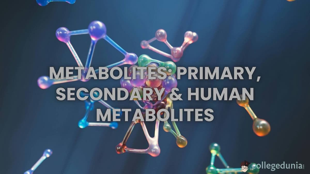 Metabolites Primary, Secondary & Human Metabolites