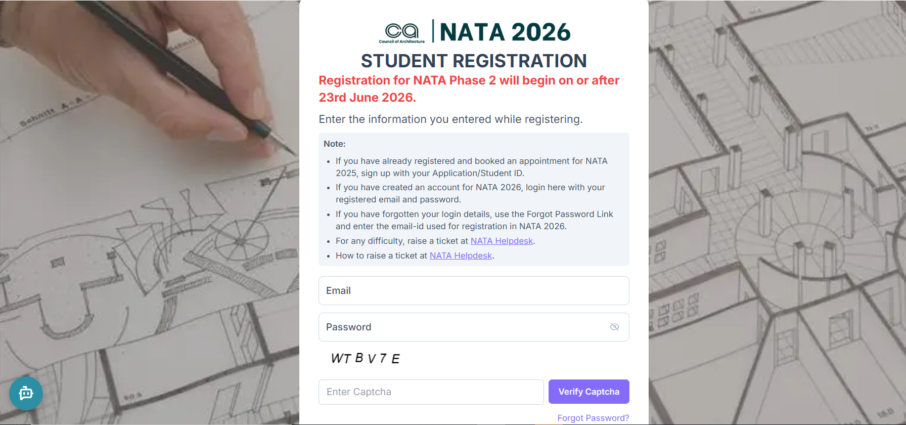 NATA 2026 Phase 2 Registration to Open From June 23 Exam on August 7 and 8