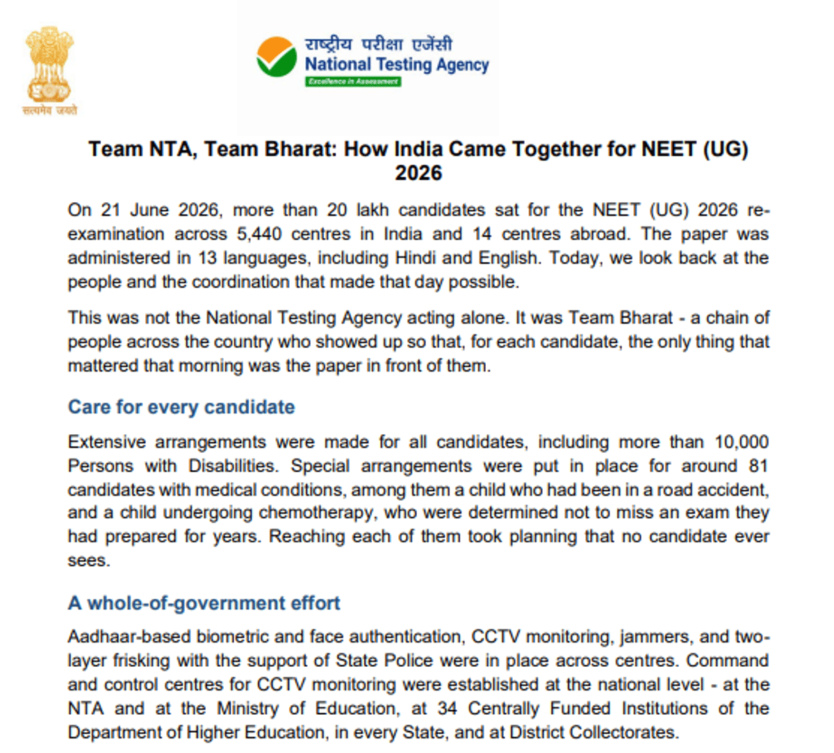 NEET Re Exam 2026 Notice