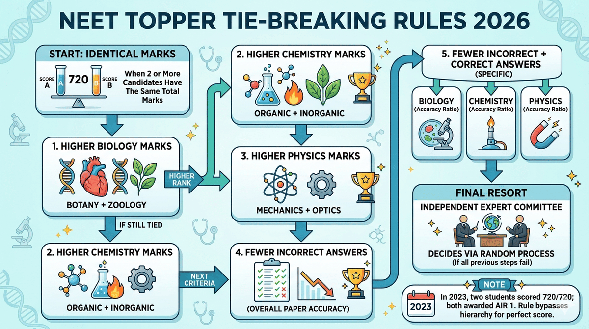 NEET Topper 2026: Tie-Breaking Rules