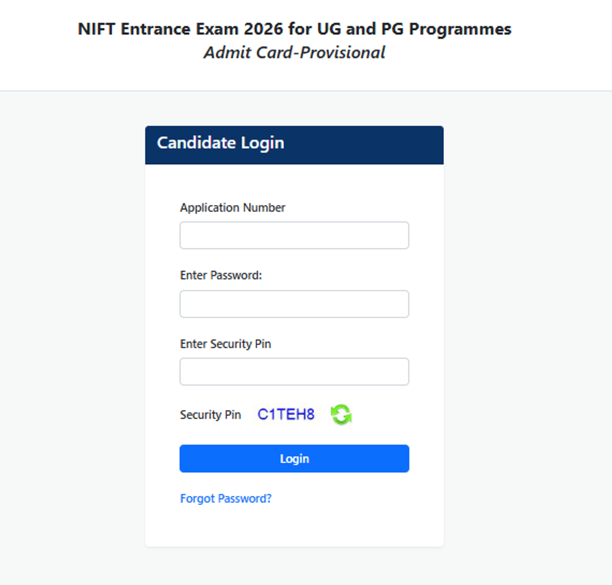 NIFT Admit Card