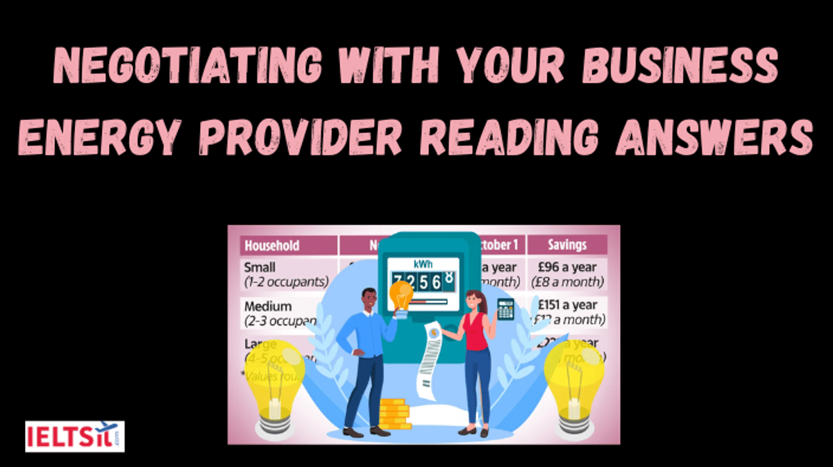 Negotiating with Your Business Energy Provider Reading Answers