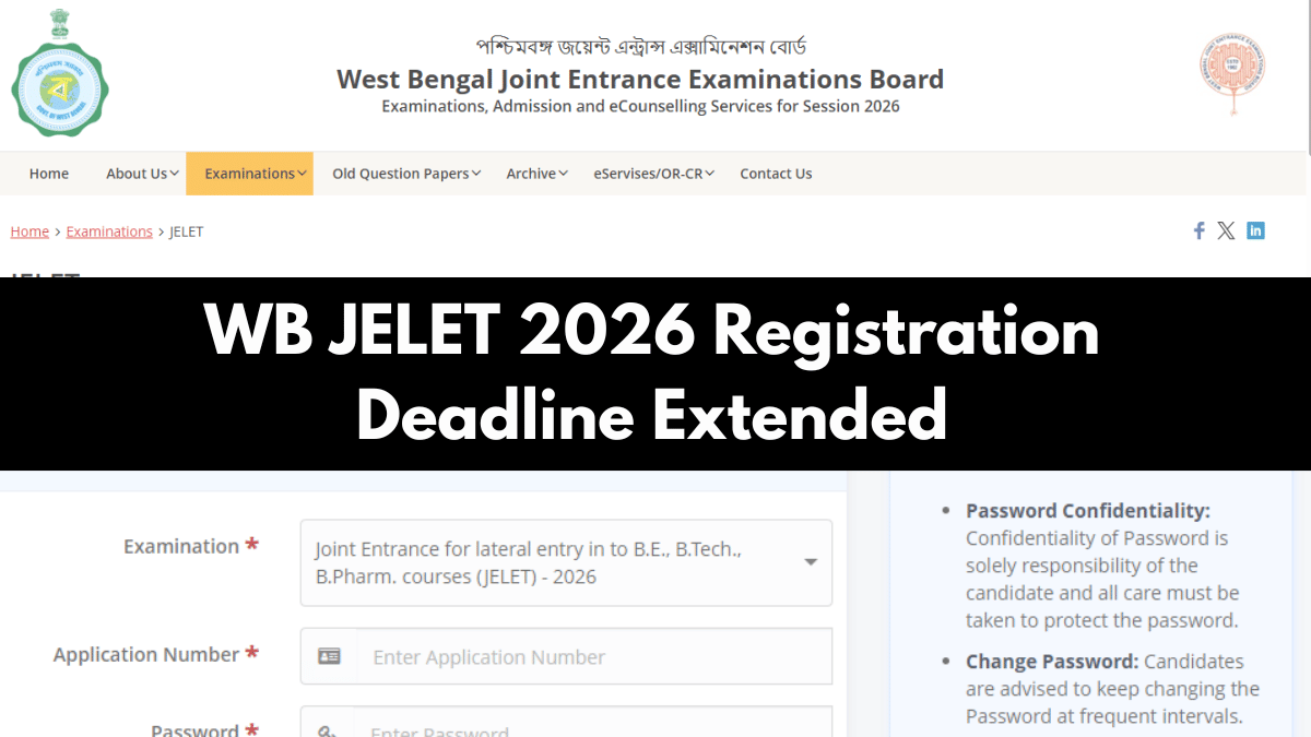 WB JELET 2026 Registration Deadline Extended 