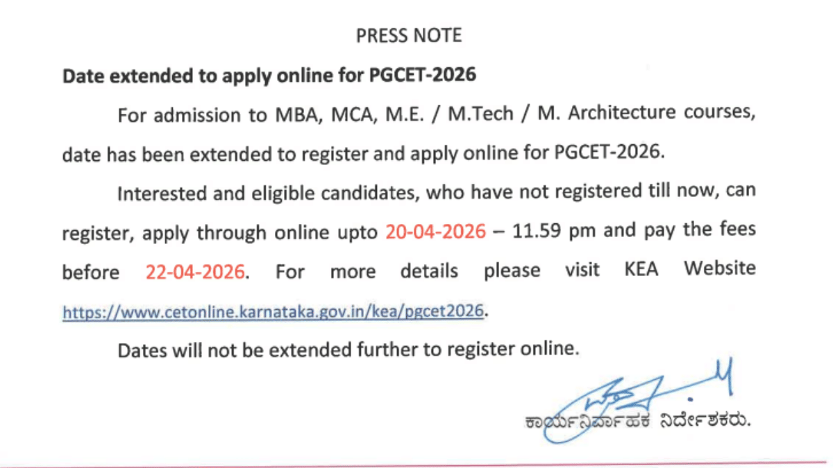 Karnataka PGCET 2026