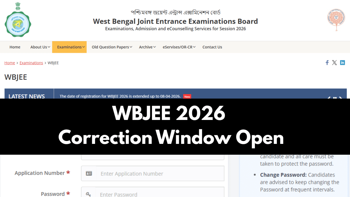  WBJEE 2026 Correction Window Open