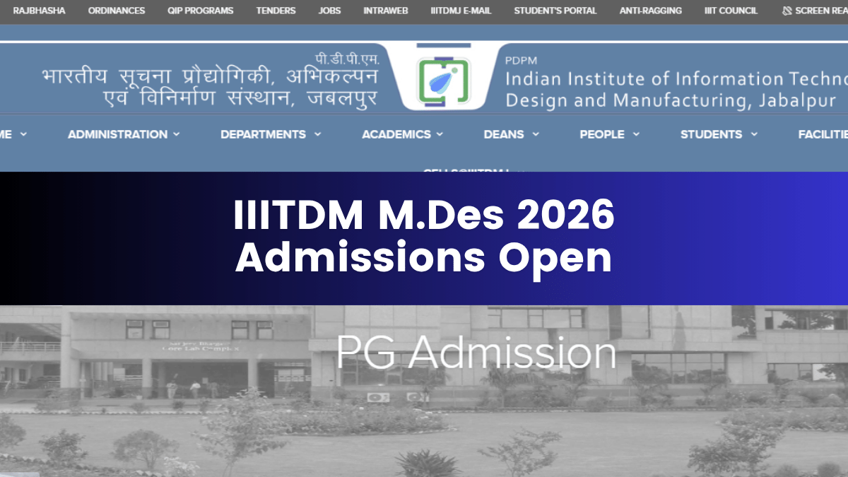 IIITDM Jabalpur M.Des Admission 2026-27