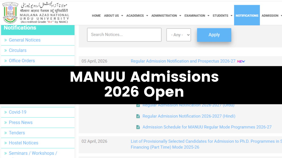 MANUU Admission 2026 