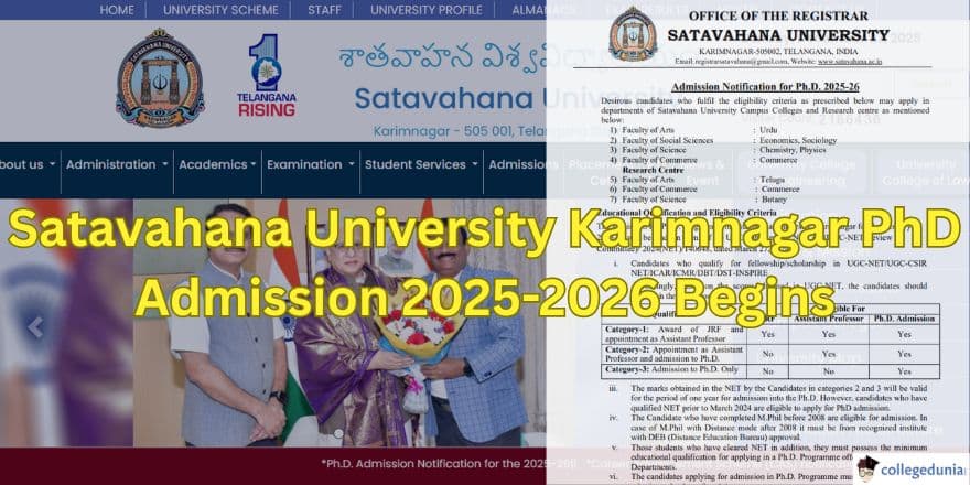 Satavahana University Karimnagar PhD Admission 2025-2026 Begins