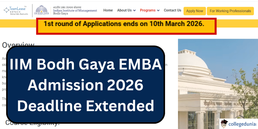 IIM Bodh Gaya EMBA Admission 2026