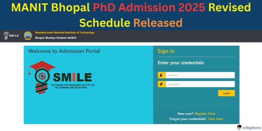 MANIT Bhopal PhD Admission 2025 Revised Schedule Released