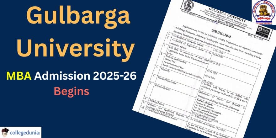 Gulbarga University MBA Admission 2025-26 Begins