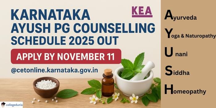 Karnataka AYUSH PG Counselling Schedule 2025 Out